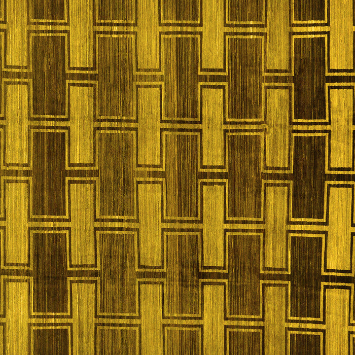 Square Machine Washable Abstract Yellow Modern Rug, wshabs189yw