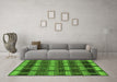 Machine Washable Abstract Green Modern Area Rugs in a Living Room,, wshabs189grn