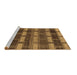 Sideview of Machine Washable Abstract Brown Modern Rug, wshabs189brn