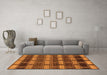 Machine Washable Abstract Orange Modern Area Rugs in a Living Room, wshabs189org