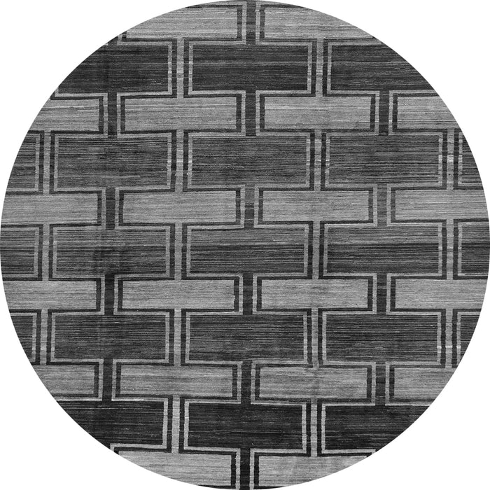 Round Machine Washable Abstract Gray Modern Rug, wshabs189gry