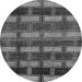 Round Machine Washable Abstract Gray Modern Rug, wshabs189gry