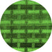 Round Abstract Green Modern Rug, abs189grn