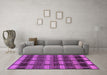 Machine Washable Abstract Purple Modern Area Rugs in a Living Room, wshabs189pur