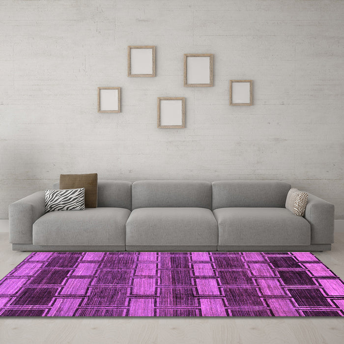 Machine Washable Abstract Purple Modern Area Rugs in a Living Room, wshabs189pur