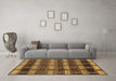 Machine Washable Abstract Brown Modern Rug in a Living Room,, wshabs189brn