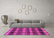 Machine Washable Abstract Pink Modern Rug in a Living Room, wshabs189pnk