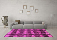 Machine Washable Abstract Pink Modern Rug, wshabs189pnk