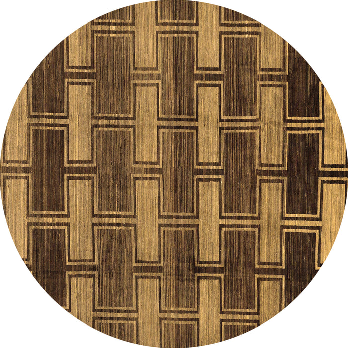 Round Machine Washable Abstract Brown Modern Rug, wshabs189brn