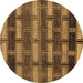 Round Machine Washable Abstract Brown Modern Rug, wshabs189brn