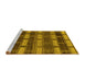 Sideview of Machine Washable Abstract Yellow Modern Rug, wshabs189yw