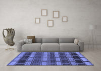 Machine Washable Abstract Blue Modern Rug, wshabs189blu