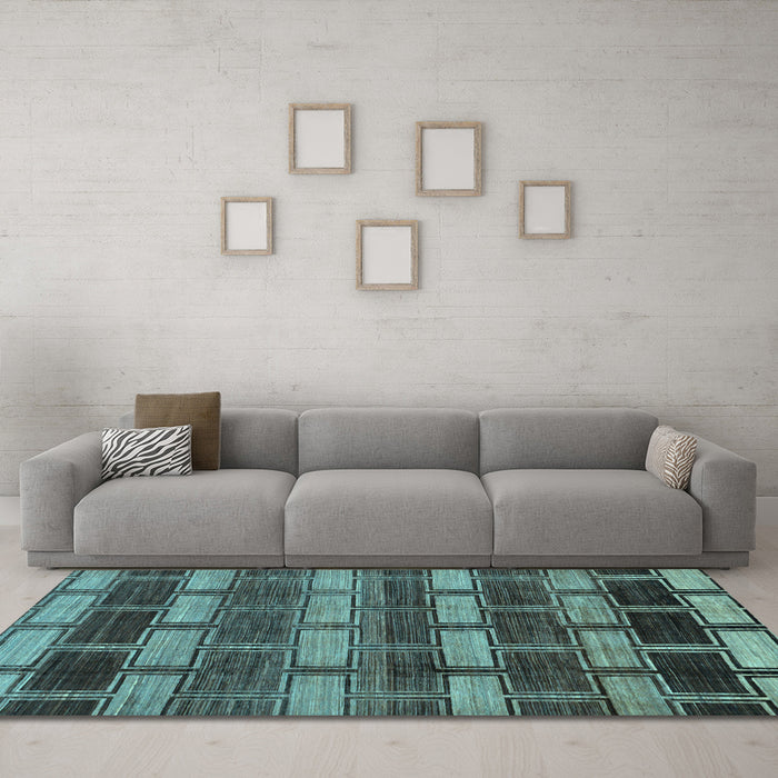 Machine Washable Abstract Light Blue Modern Rug in a Living Room, wshabs189lblu