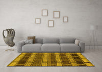 Machine Washable Abstract Yellow Modern Rug, wshabs189yw