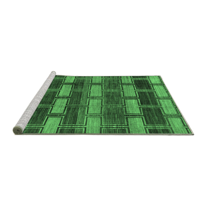 Sideview of Machine Washable Abstract Emerald Green Modern Area Rugs, wshabs189emgrn