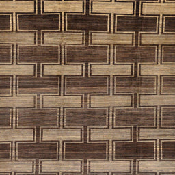 Square Machine Washable Abstract Bakers Brown Rug, wshabs189