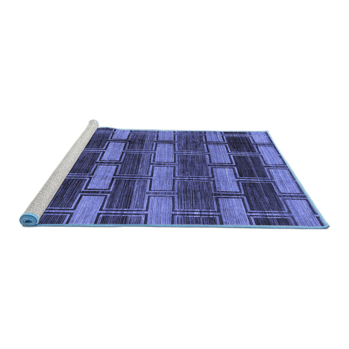 Sideview of Machine Washable Abstract Blue Modern Rug, wshabs189blu