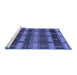 Sideview of Machine Washable Abstract Blue Modern Rug, wshabs189blu