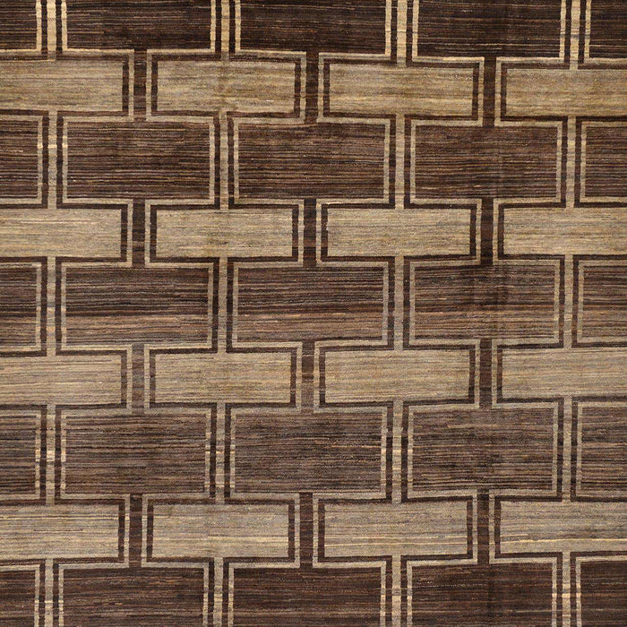 Machine Washable Abstract Bakers Brown Rug, wshabs189