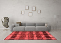 Machine Washable Abstract Red Modern Rug, wshabs189red