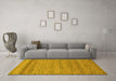 Machine Washable Abstract Yellow Modern Rug in a Living Room, wshabs18yw