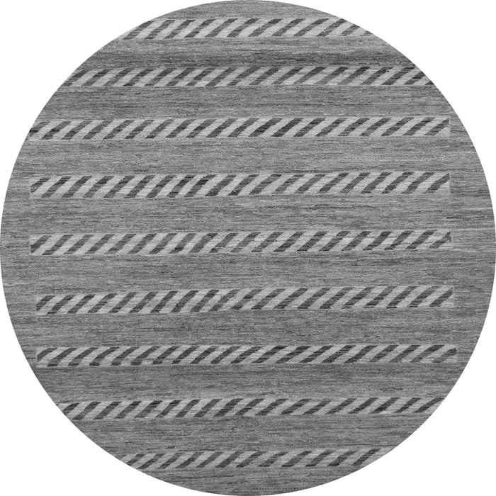 Round Machine Washable Abstract Gray Modern Rug, wshabs18gry