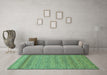 Machine Washable Abstract Turquoise Modern Area Rugs in a Living Room,, wshabs18turq