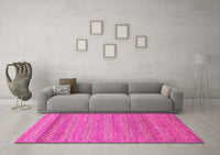 Machine Washable Abstract Pink Modern Rug, wshabs18pnk