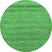 Round Machine Washable Abstract Emerald Green Modern Area Rugs, wshabs18emgrn