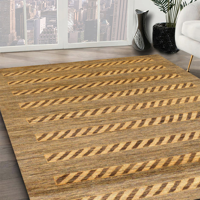 Abstract Yellow Modern Rug in Family Room, abs18