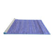 Sideview of Machine Washable Abstract Blue Modern Rug, wshabs18blu