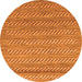 Round Machine Washable Abstract Orange Modern Area Rugs, wshabs18org