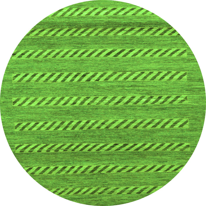 Round Abstract Green Modern Rug, abs18grn