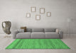 Machine Washable Abstract Emerald Green Modern Area Rugs in a Living Room,, wshabs18emgrn