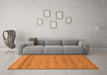 Machine Washable Abstract Orange Modern Area Rugs in a Living Room, wshabs18org