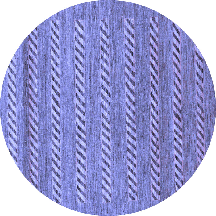 Round Abstract Blue Modern Rug, abs18blu