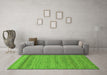 Machine Washable Abstract Green Modern Area Rugs in a Living Room,, wshabs18grn