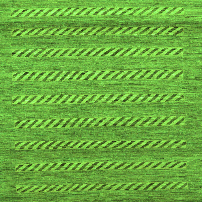 Square Machine Washable Abstract Green Modern Area Rugs, wshabs18grn