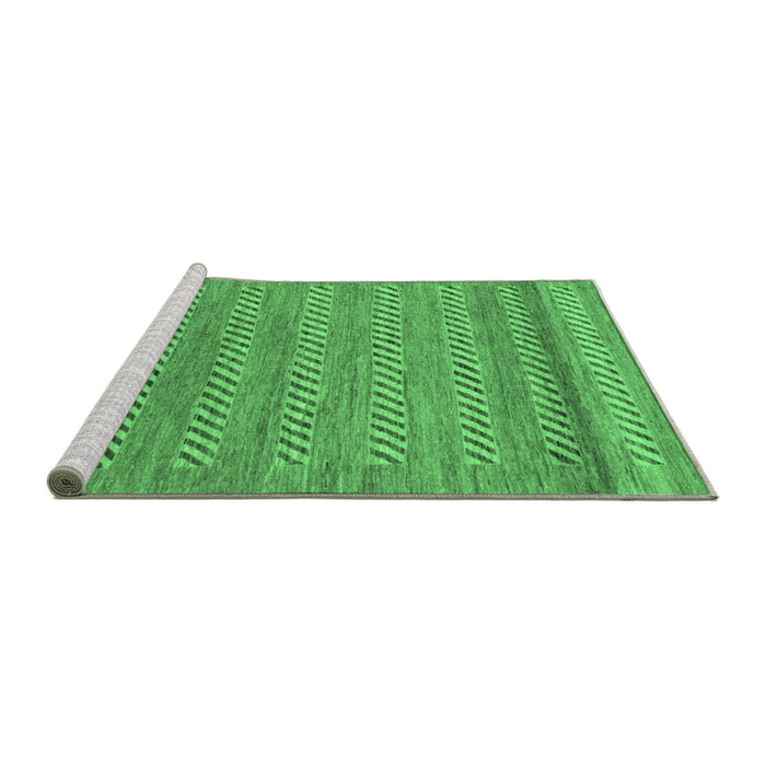 Sideview of Machine Washable Abstract Emerald Green Modern Area Rugs, wshabs18emgrn