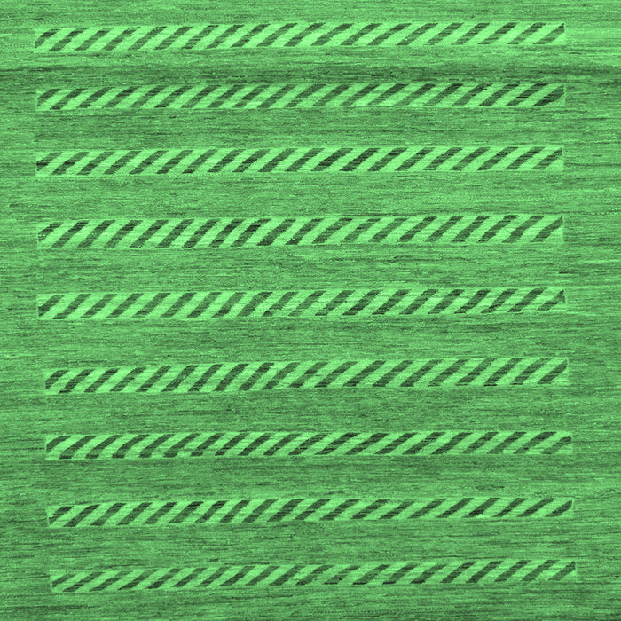 Square Machine Washable Abstract Emerald Green Modern Area Rugs, wshabs18emgrn