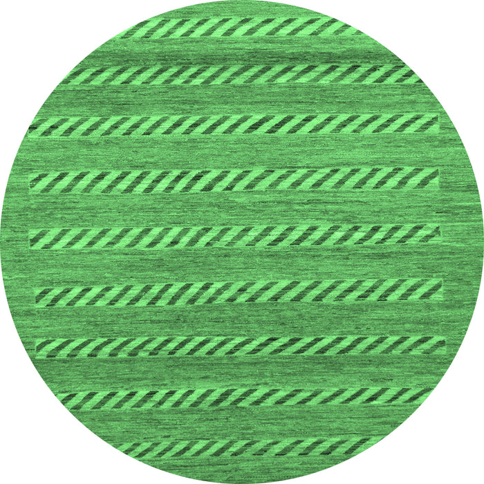 Round Abstract Emerald Green Modern Rug, abs18emgrn