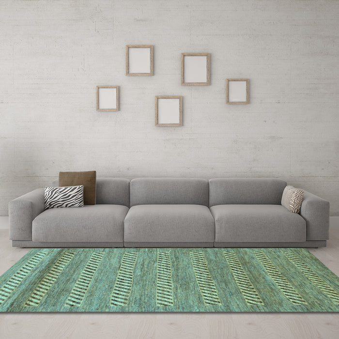 Machine Washable Abstract Light Blue Modern Rug in a Living Room, wshabs18lblu