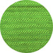 Round Machine Washable Abstract Green Modern Area Rugs, wshabs18grn