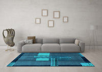 Machine Washable Abstract Light Blue Modern Rug, wshabs1900lblu