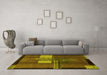 Machine Washable Abstract Yellow Modern Rug in a Living Room, wshabs1900yw