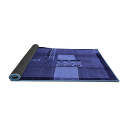 Sideview of Abstract Blue Modern Rug, abs1900blu