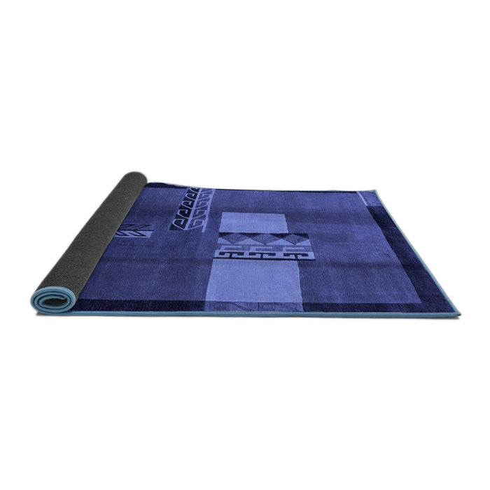 Sideview of Abstract Blue Modern Rug, abs1900blu