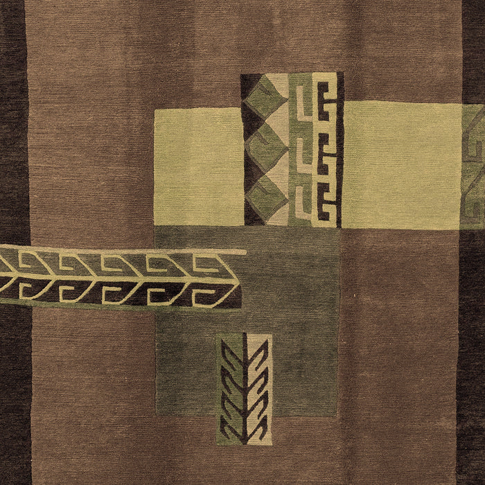 Machine Washable Abstract Brown Modern Rug, wshabs1900brn
