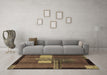 Machine Washable Abstract Brown Modern Rug in a Living Room,, wshabs1900brn