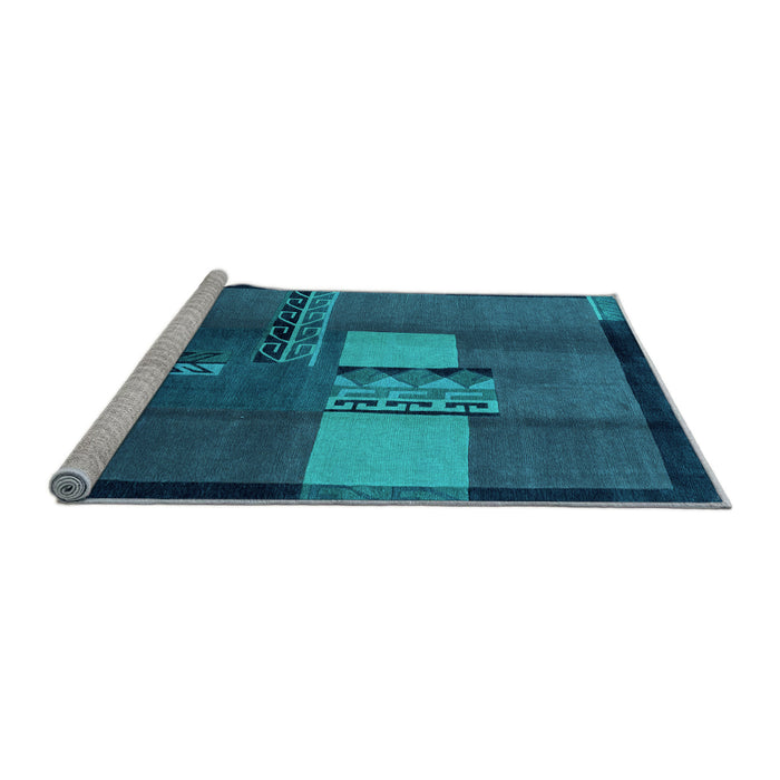 Sideview of Machine Washable Abstract Light Blue Modern Rug, wshabs1900lblu